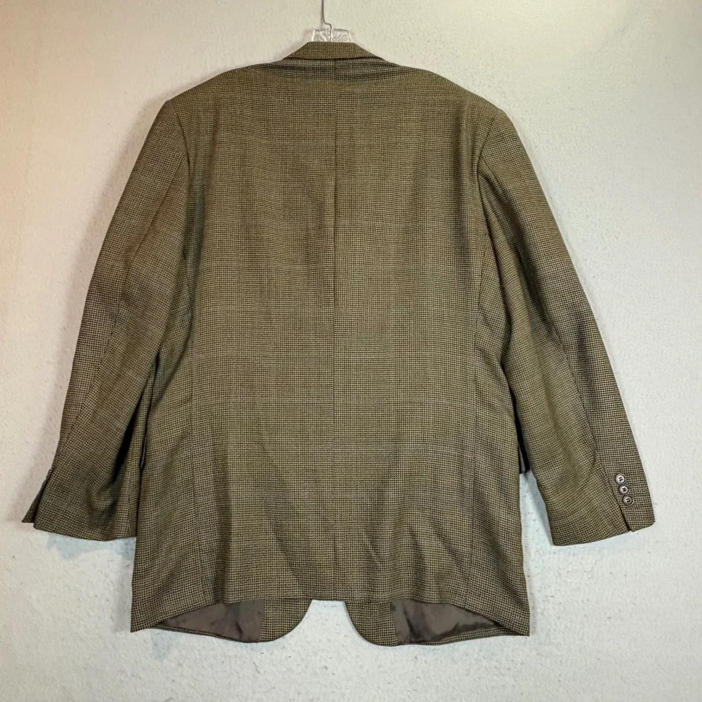 Principe Sport Coat Mens 44L Virgin Wool Houndstooth Brown Made in Italy EUC